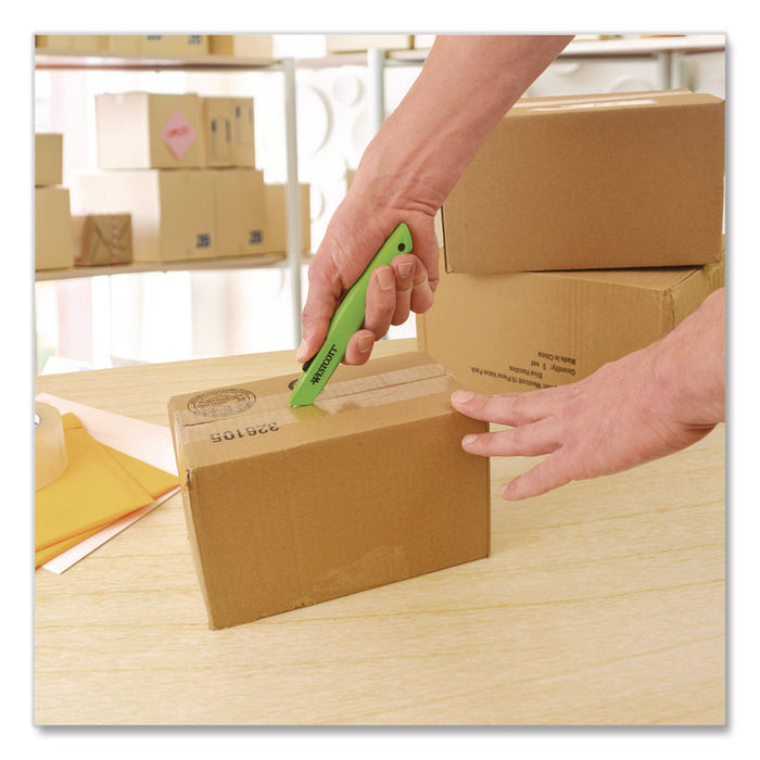 Full-Size Safety Cutter, ABS Handle, Green, 12/Pack