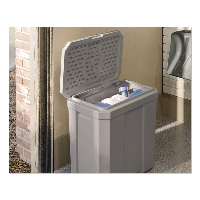Salt Box, 28 gal, 23.75 x 15.75 x 23.75. Dove Gray
