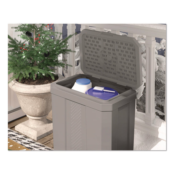 Salt Box, 28 gal, 23.75 x 15.75 x 23.75. Dove Gray