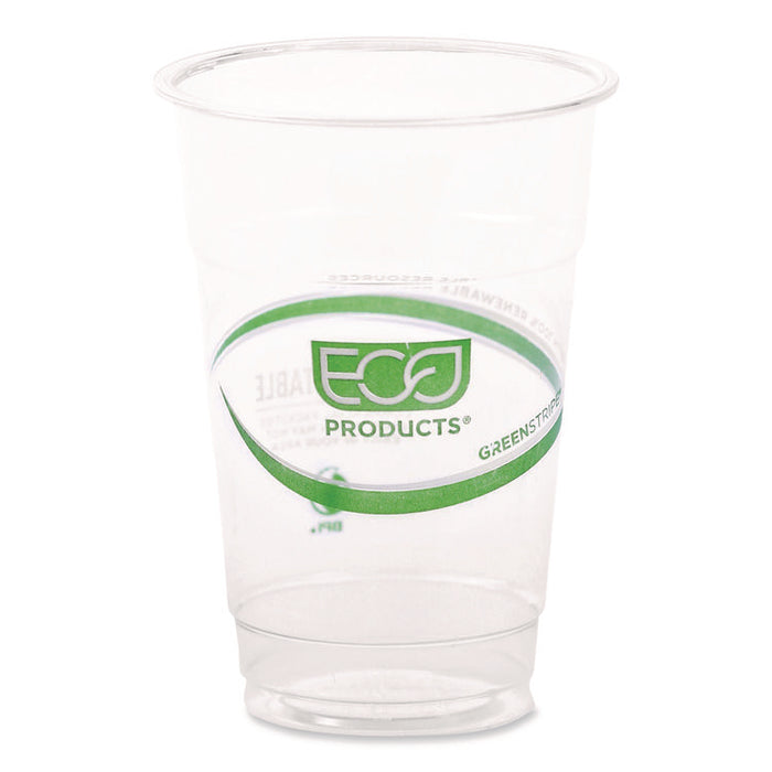 GreenStripe PLA Cold Cups, 10 oz, Plastic, Clear, 1,000/Carton