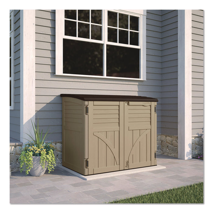Horizontal Storage Shed, 4 ft 5" x 2 ft 8.5" x 3 ft 9.5", Sand/Slate