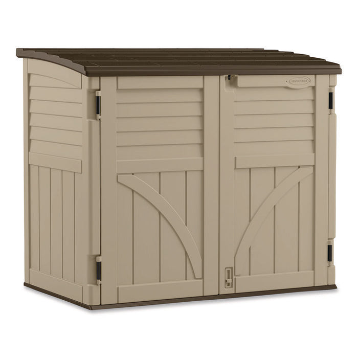 Horizontal Storage Shed, 4 ft 5" x 2 ft 8.5" x 3 ft 9.5", Sand/Slate