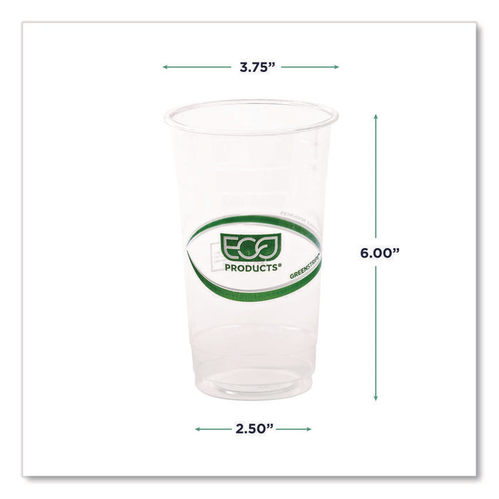 GreenStripe Renewable and Compostable PLA Cold Cups, 24 oz, Plastic, Clear, 50/Pack, 20 Packs/Carton