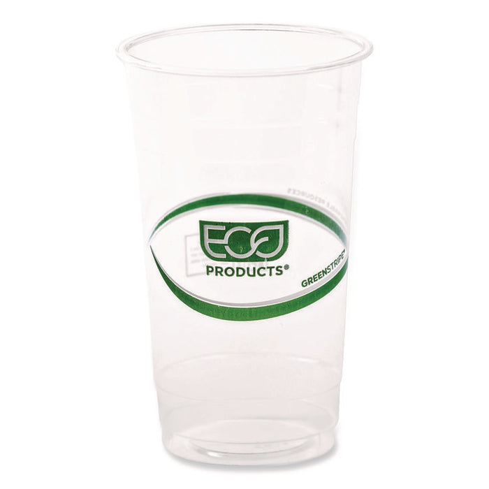 GreenStripe Renewable and Compostable PLA Cold Cups, 24 oz, Plastic, Clear, 50/Pack, 20 Packs/Carton