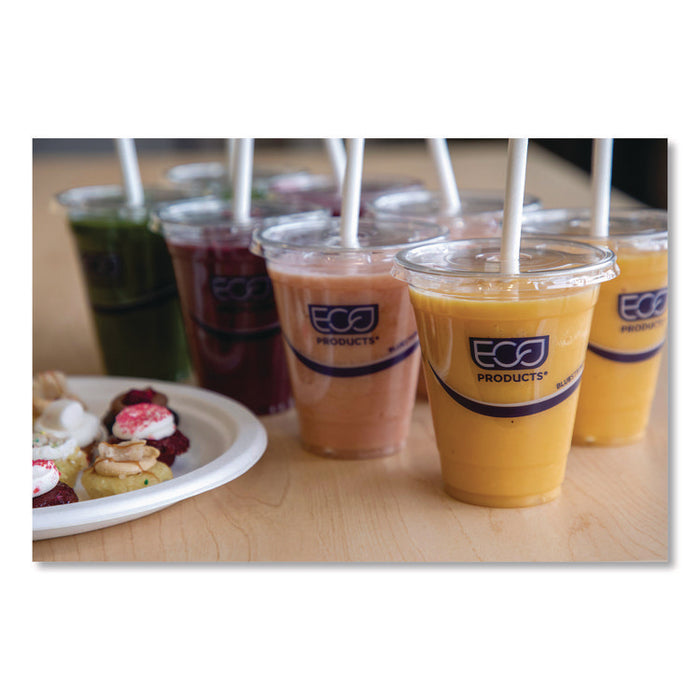BlueStripe 25% Recycled Content Cold Cups, 9 oz, Plastic, Clear/Blue, 50/Pack, 20 Packs/Carton
