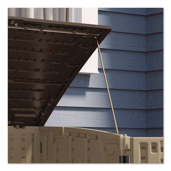 Horizontal Storage Shed, 4 ft 5" x 2 ft 8.5" x 3 ft 9.5", Sand/Slate