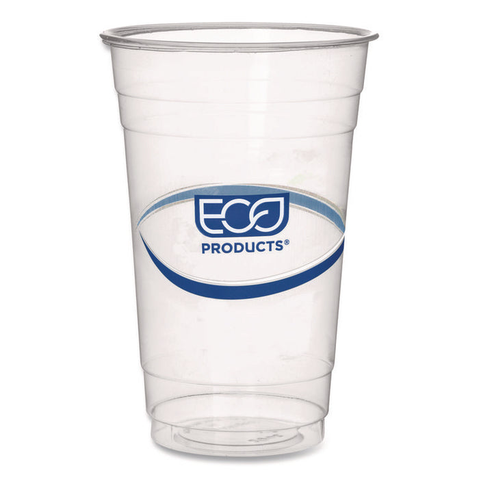 BlueStripe 25% Recycled Content Cold Cups, 20 oz, Plastic, Clear/Blue, 1,000/Carton