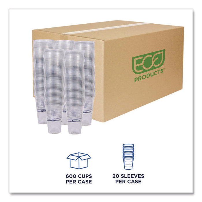 BlueStripe Recycled Content Clear Plastic Cold Drink Cups, 24 oz, 600/Carton