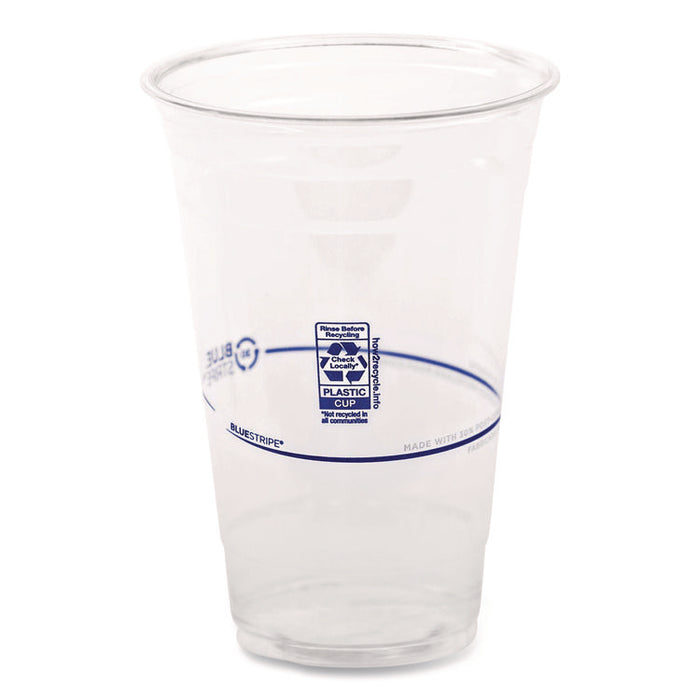 BlueStripe Recycled Content Clear Plastic Cold Drink Cups, 24 oz, 600/Carton