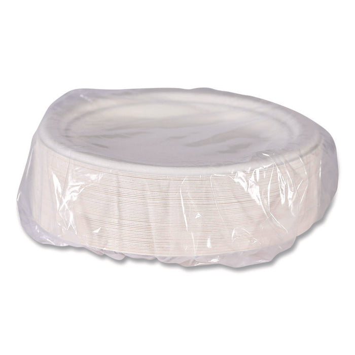 Vanguard Renewable and Compostable Sugarcane Plates, 7" dia, White, 1,000/Carton