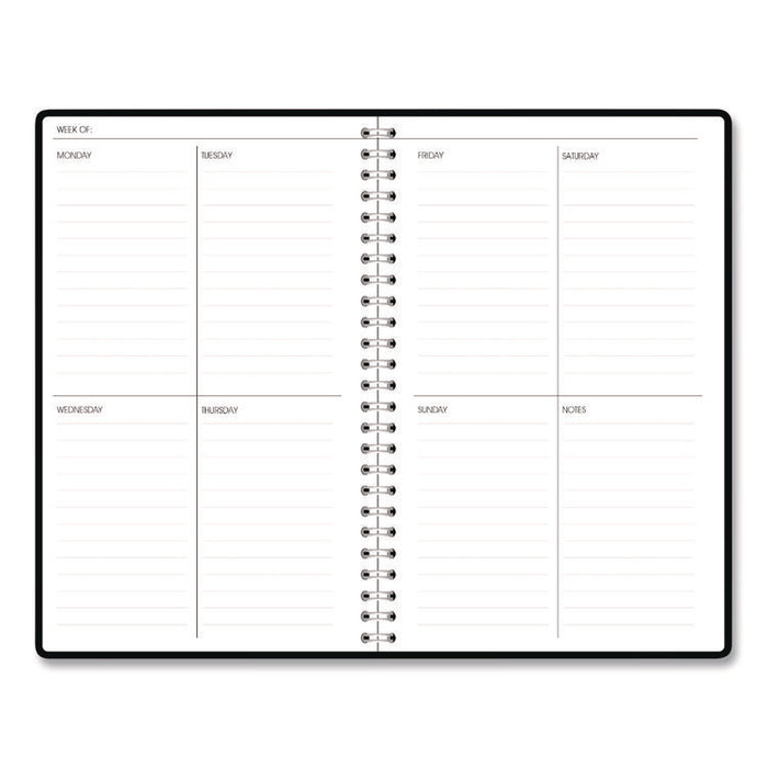 Recycled Non-Dated Monthly/Weekly Planner, Flower Tiles, Tan/Black/White Cover, Undated
