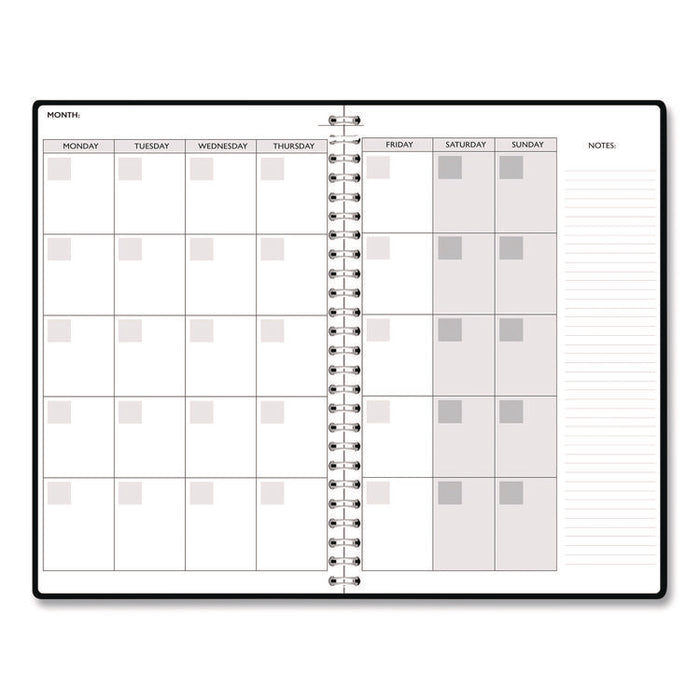 Recycled Non-Dated Monthly/Weekly Planner, Flower Tiles, Tan/Black/White Cover, Undated