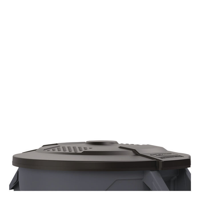 Utility Trash Can Lid for 32 gal Trash Can, 22.22" Diameter x 3", Black