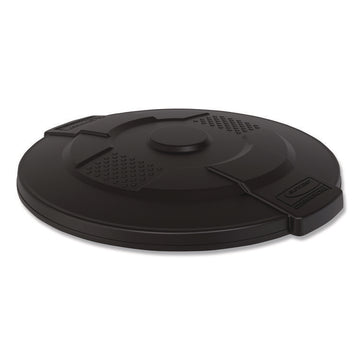 Utility Trash Can Lid for 44 gal Trash Can, 24.88" Diameter x 3", Black
