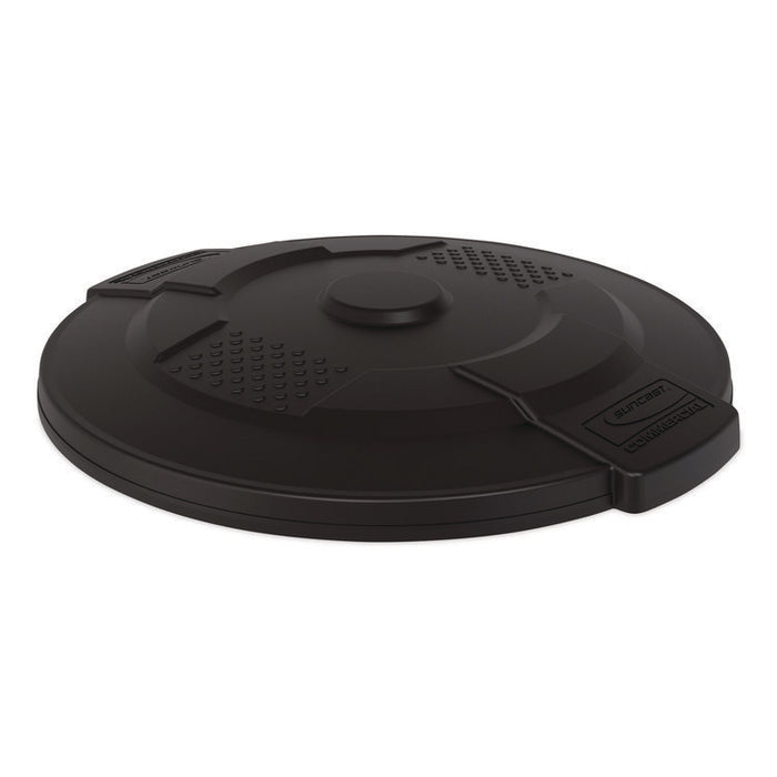 Utility Trash Can Lid for 32 gal Trash Can, 22.22" Diameter x 3", Black