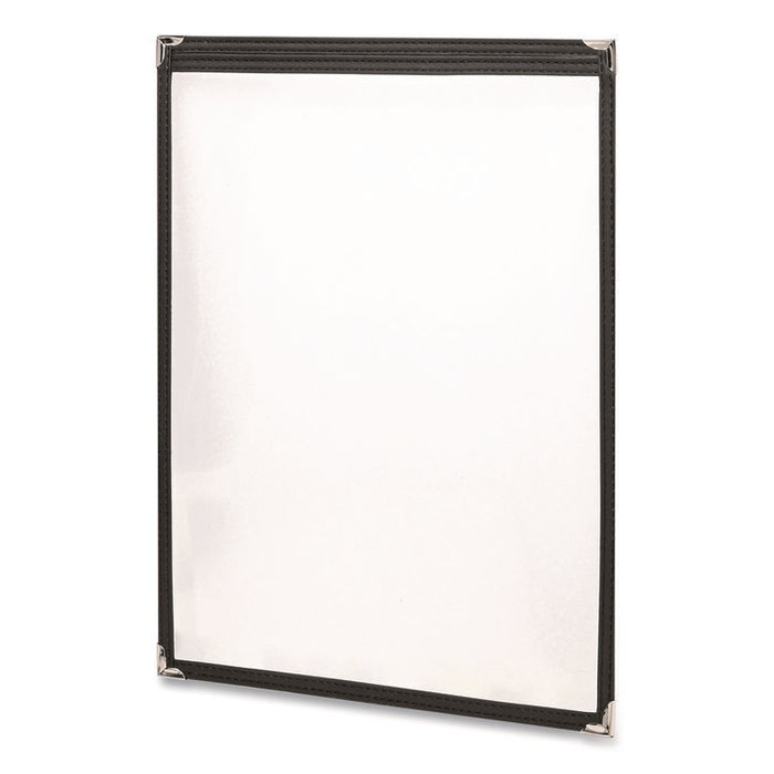 Menu Holder For 11 x 17 Menus, Portrait Orientation, 11.7 x 18, Clear/Black/Silver