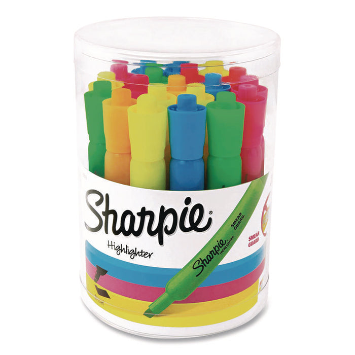 Smear Guard Tank Highlighters, Assorted Ink, Chisel Tip, Assorted Barrel, 20/Pack