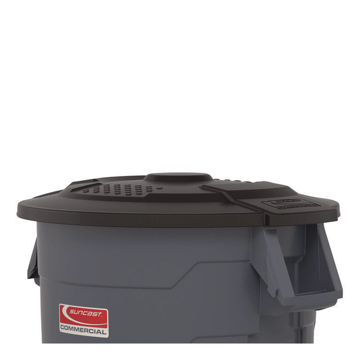 Utility Trash Can Lid for 20 gal Trash Can, 19.74" Diameter x 2.9", Black
