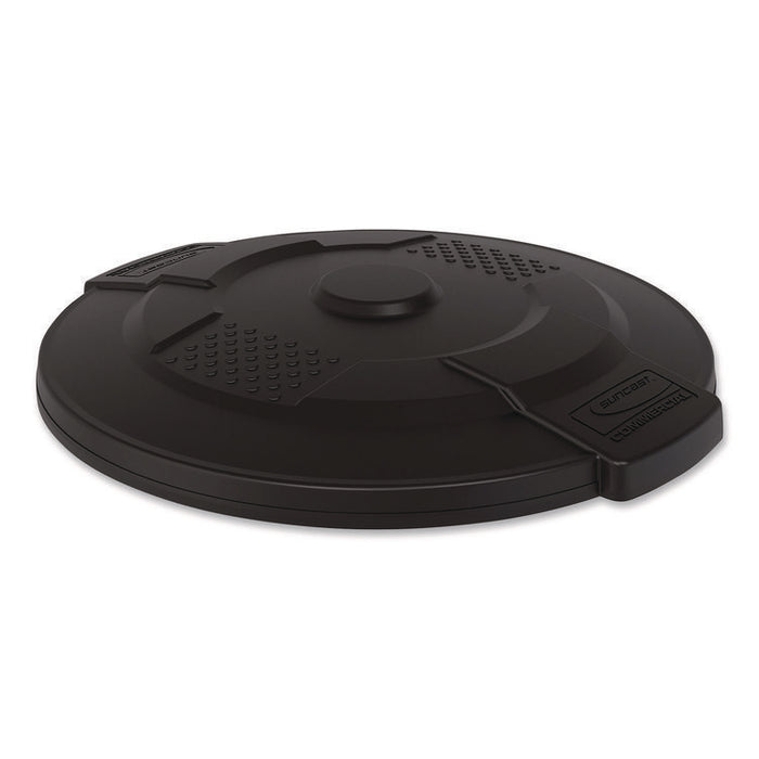 Utility Trash Can Lid for 20 gal Trash Can, 19.74" Diameter x 2.9", Black