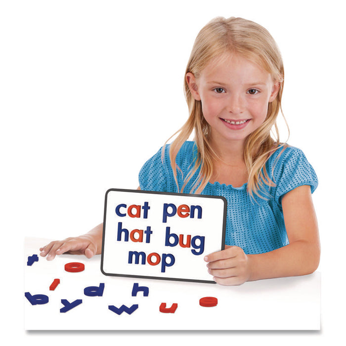Rainbow Lowercase Letters, (2) Alphabet Sets, (2) Extra Vowel Sets, +/- 1.6" Tall, Blue Consonants, Red Vowels, 62 Pieces