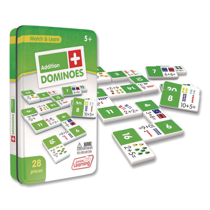 Addition Dominoes, 1 to 2 Players, Grades K to 2, 28 Pieces