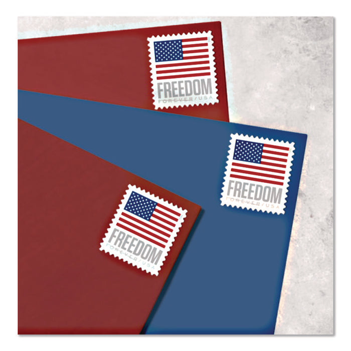 First-Class Forever Stamps, U.S. Flag, 20 Stamps/Book, 5 Books/Pack
