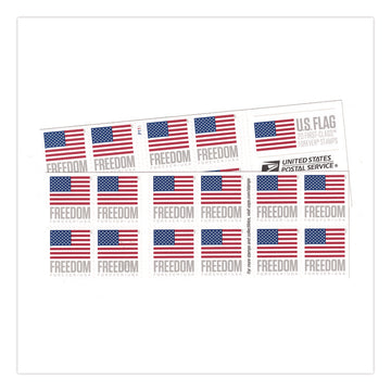 First-Class Forever Stamps, U.S. Flag, 20/Book