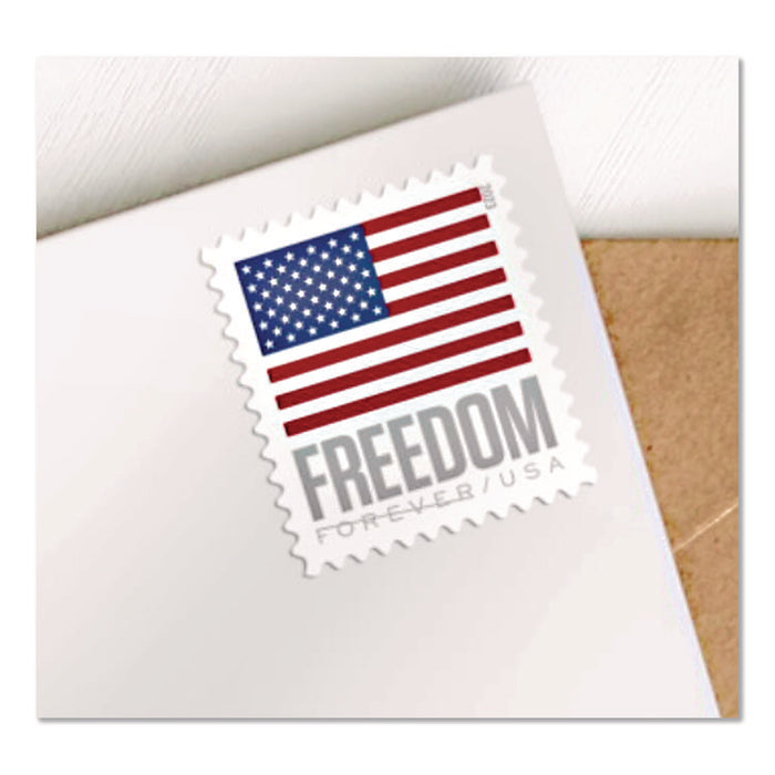 First-Class Forever Stamps, U.S. Flag, 100/Roll