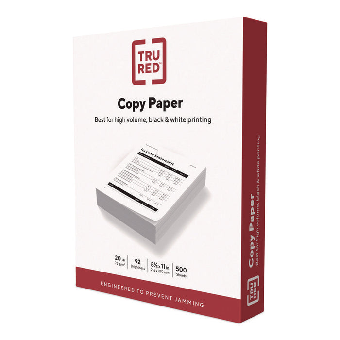 Copy Paper, 92 Bright, 20 lb Bond Weight, 8.5 x 11, 600 Sheets/Ream, 6 Reams/Carton