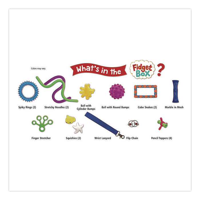 Fidget Box, Ages 4 and Up, Assorted Colors, 18 Pieces