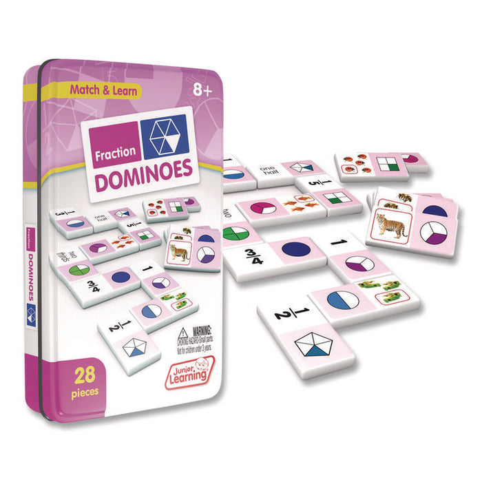 Fraction Dominoes, 1 to 2 Players, Grades 3 to 7, 28 Pieces