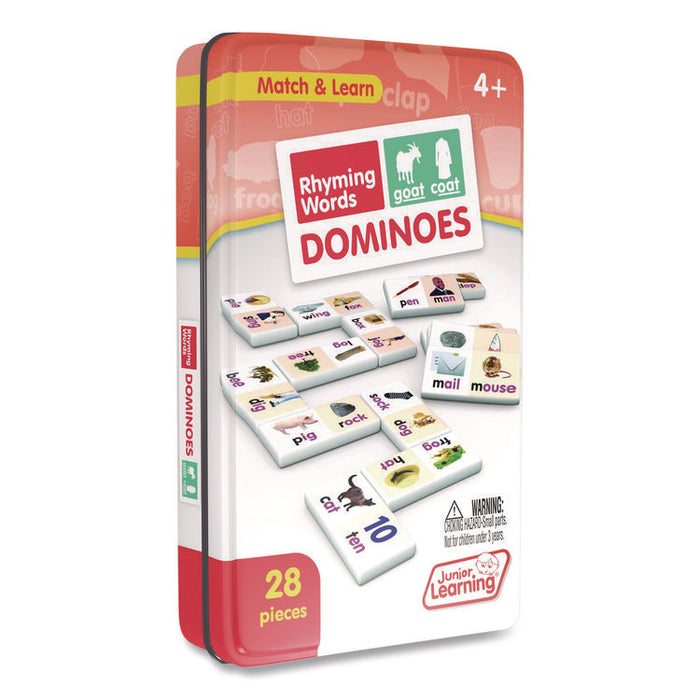 Rhyming Words Dominoes, 1 to 2 Players, Grades Pre-K to 5, 28 Pieces