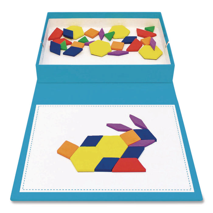 Rainbow Pattern Blocks, Pre-K, 100 Pieces