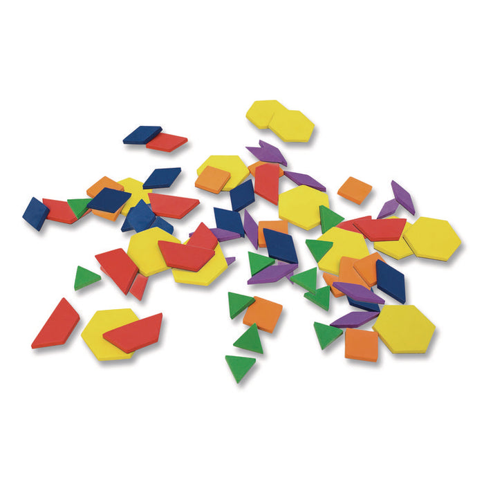 Rainbow Pattern Blocks, Pre-K, 100 Pieces