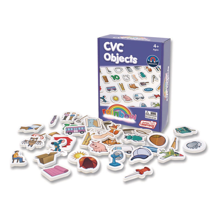 Rainbow CVC Objects, +/- 1.6" Tall, Assorted Objects and Object Colors, White Background, 40 Pieces