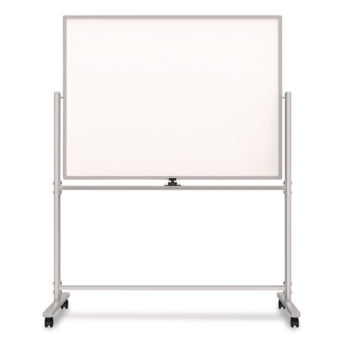 Magnetic Steel Mobile Dry Erase Board, 4 ft x 3 ft, White Surface, Aluminum Frame