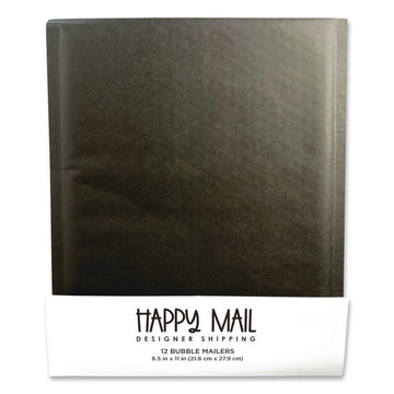 Self-Sealing Bubble Mailer, 8.5 x 11, Black, 12/Pack