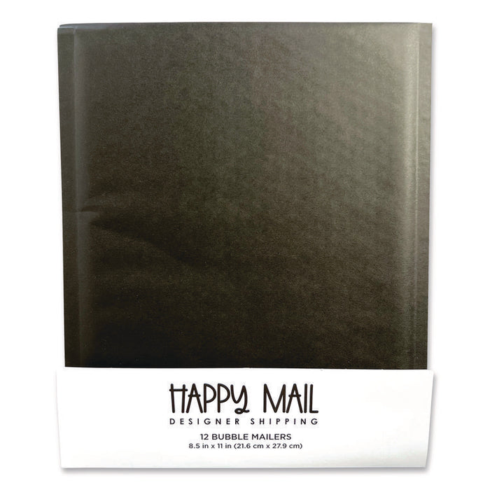 Self-Sealing Bubble Mailer, 8.5 x 11, Black, 12/Pack