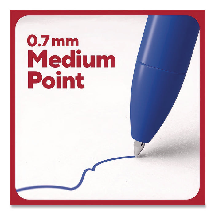 Quick Dry Gel Pen, Retractable, Medium 0.7 mm, Blue Ink, Blue Barrel, 5/Pack