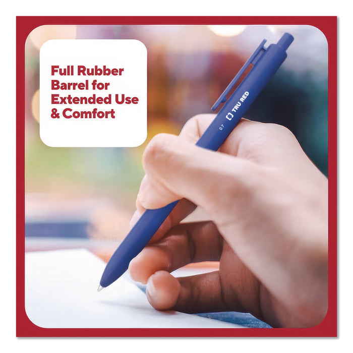 Quick Dry Gel Pen, Retractable, Medium 0.7 mm, Blue Ink, Blue Barrel, 5/Pack