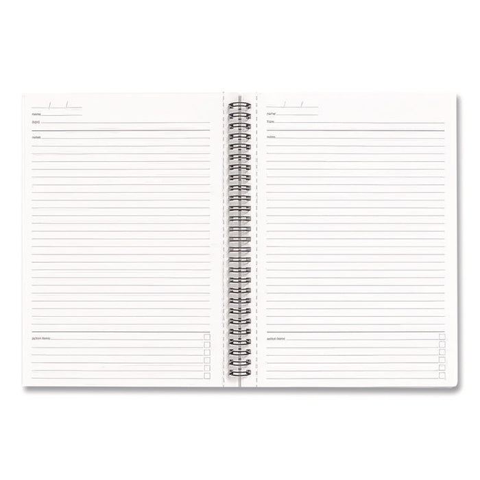 Wirebound Soft-Cover Business-Meeting Journal, Meeting-Minutes/Notes Format, Black Cover, (80) 9.5 x 6.5 Sheets