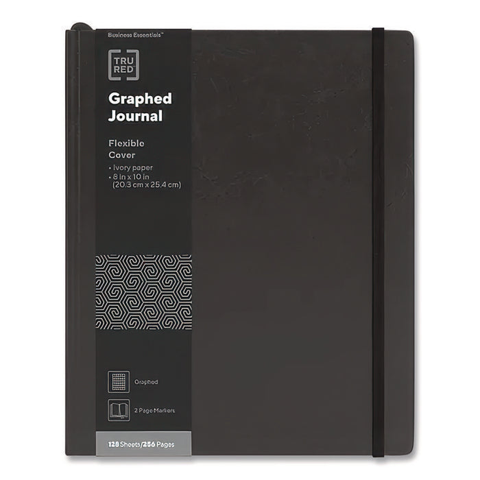 Flexible-Cover Business Journal, 1-Subject, Quadrille Rule, Black Cover, (128) 10 x 8 Sheets