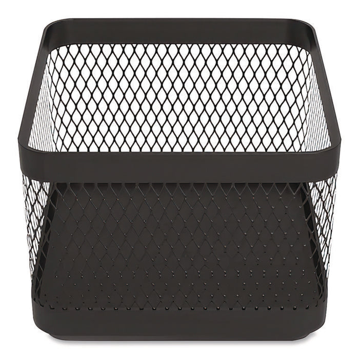 Small Stackable Wire Mesh Accessory Holder, 3.46 x 3.46 x 2.75, Black
