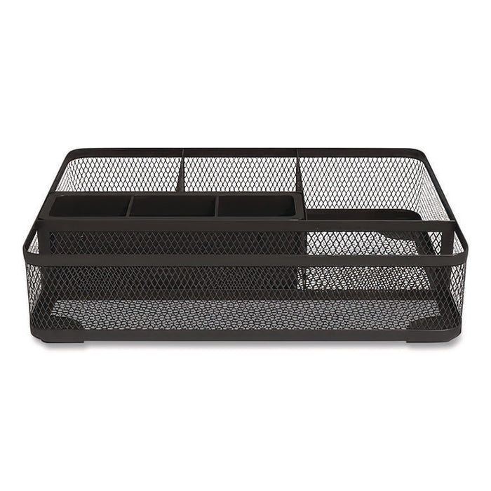 Mesh Drawer Organizer, Seven Compartment, 9.76 x 7.48 x 2.68, Black