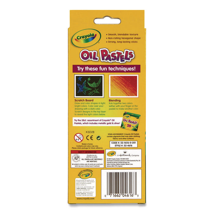 Oil Pastels,16 Assorted Colors, 16/Pack