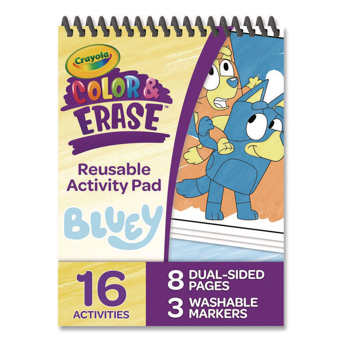 Bluey Color and Erase Reusable Activity Pad, Includes Three Markers, Ages 3 and Up, 16 Pages