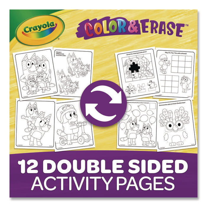 Bluey Color and Erase Reusable Activity Pad, Includes Three Markers, Ages 3 and Up, 16 Pages