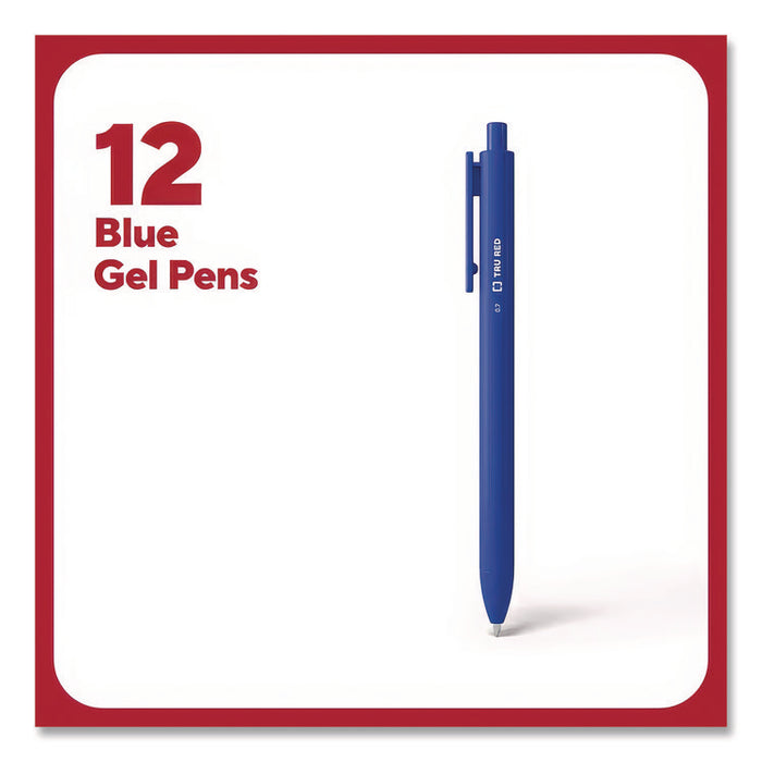 Quick Dry Gel Pen, Retractable, Medium 0.7 mm, Blue Ink, Blue Barrel, Dozen