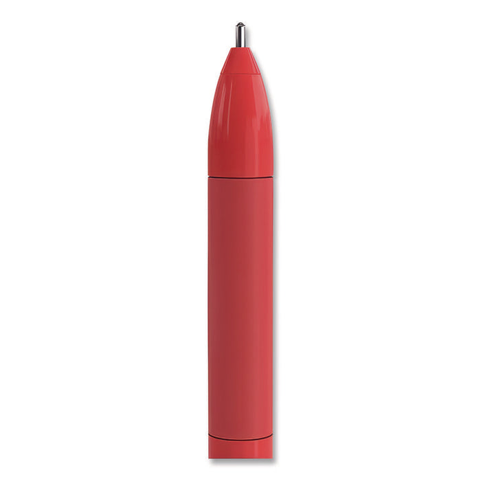 Gripped Ballpoint Pen, Stick, Medium 1 mm, Red Ink, Red Barrel, Dozen