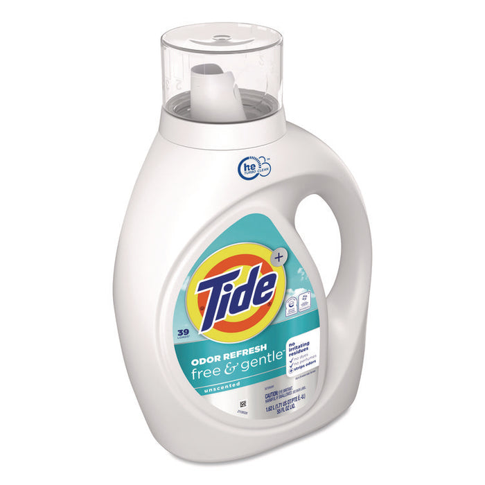 Free and Gentle Odor Refresh Liquid Laundry Detergent, 39 Loads, 55 oz Bottle, 4/Carton